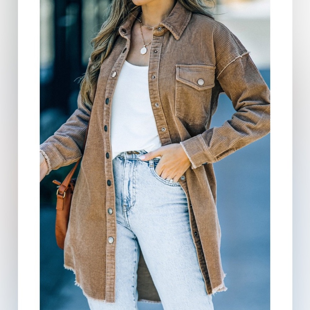 Bohme Corduroy Shacket shirt jacket Camel Small